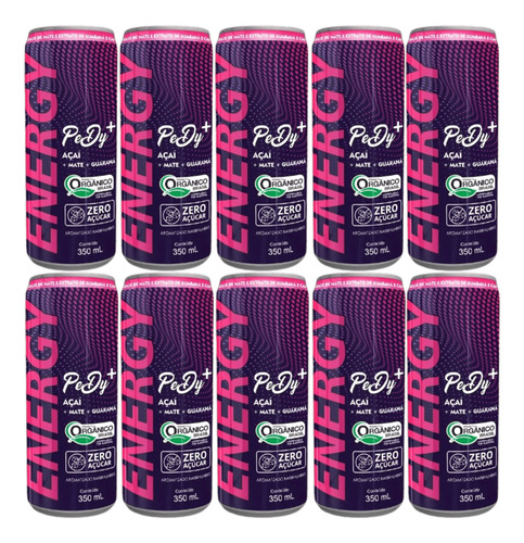 Kit 10 Energético Zero Açúcar 350ml Sabores - Pedy