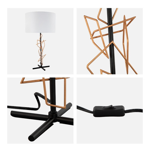 Lámpara De Mesa Moderna Negro Matte E26 60w 1 Luz