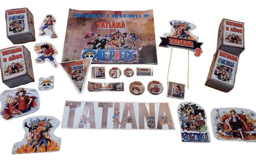 One Piece  Kit Cumple Candybar Stickers 