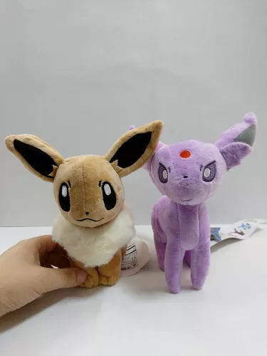 Eevee + Evolução Espeon Pokémon Pelúcia Kit Com 2 Pelúcias