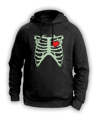 Esqueleto Corazon. Sudadera De Halloween Brilla Oscuridad