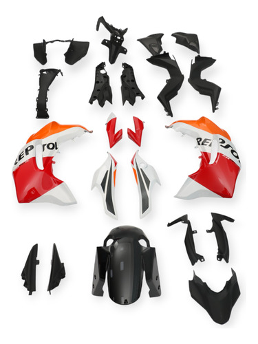 Kit De Plasticos Completo Para Honda Cb190r Repsol Mtc