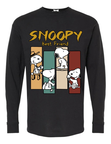Playera Manga Larga Unisex Snoopy Best Friend Cuello Redondo