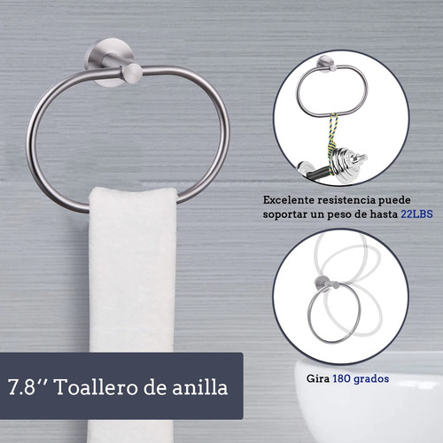 Set De Accesorios De Baño Toalleros Acero Inoxidable 12pcs