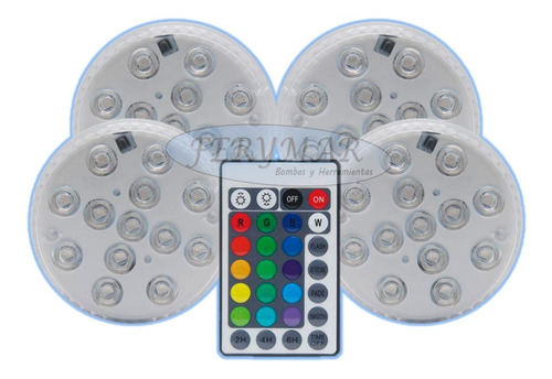 Kit 4 Luminaria Luz Pilas Led Flotante Pileta Jacuzzi Rgb