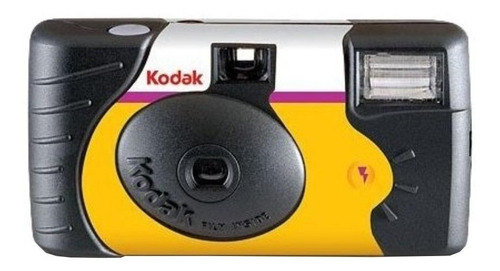 Câmera descartável Kodak Power Flash preta/amarela