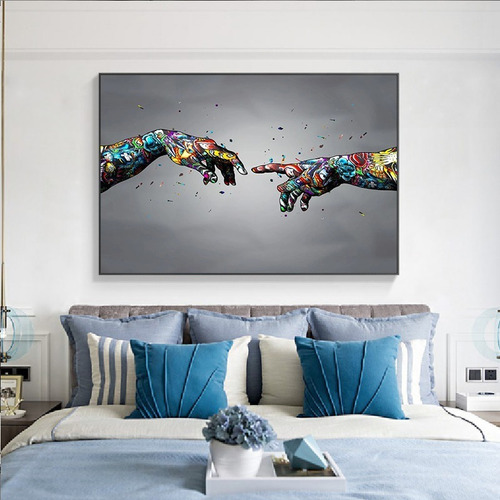 Imagen 3 de 10 de Cuadro-creacion De Adan -decorativo-ultra Hd 120x90cm.