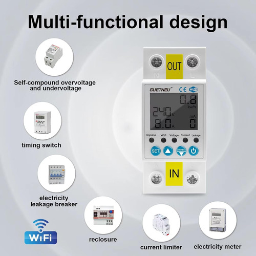 Disyuntor Wifi Multifuncional 110v 63a - Control Remoto Y Mo