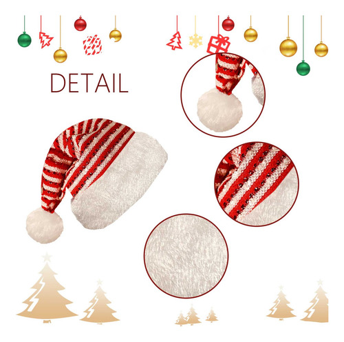 Sombrero De Papá Noel De Felpa, Divertidos Sombreros Navideñ