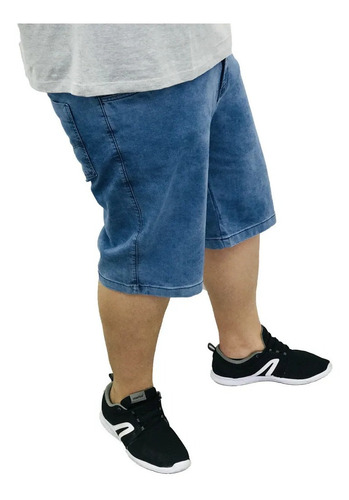 Imagem 3 de 4 de Bermuda Masculina Jeans Com Lycra Plus Size