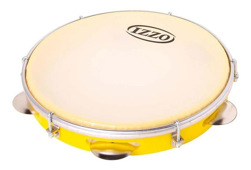 Pandeiro Izzo 3430 10 Abs Amarillo Parche Blanco