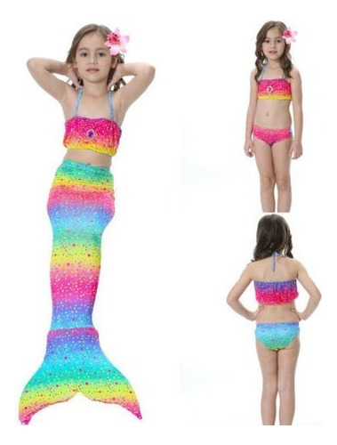 Conjunto De Bikini De Cola De Sirena Para Niños Y Niñas