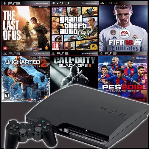 Ps3 Super Slim + Gta 5 + Fifa 19 + The Last Of Us - 45 Jogos