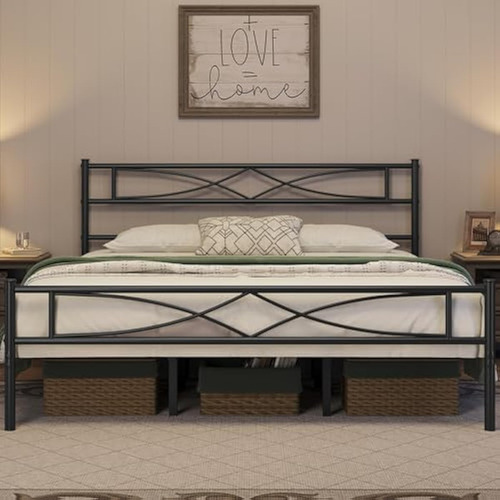Bed Frame King Size Negra Yaheetech