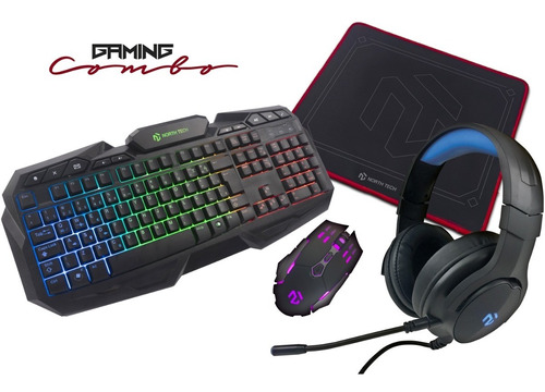 Combo Gamer Premium Teclado Mouse Auricular Pad North Tech