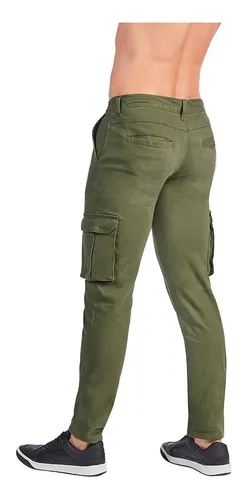 Pantalon de gabardina hombre verde sale