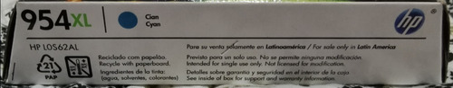 Imagen 3 de 3 de Cartucho Hp Tinta 954xl Cyan