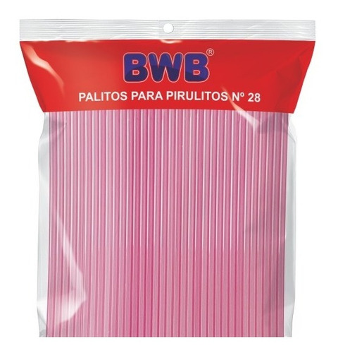 700 Palito Para Pirulito  28 Cm Grande Rosa  Bwb 