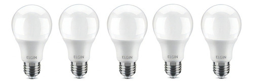 Kit 5 Lampadas De Led Elgin 9w 6500k Bivolt A60