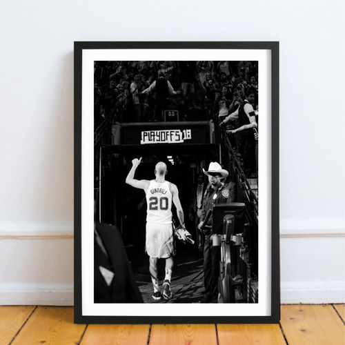  Adios Manu Cuadro C/ Marco Vidrio Manu Ginobili Spurs 40x50