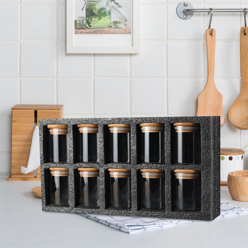 Juego De 10 Botes De Té De Vidrio Con Tapa Para Salón De