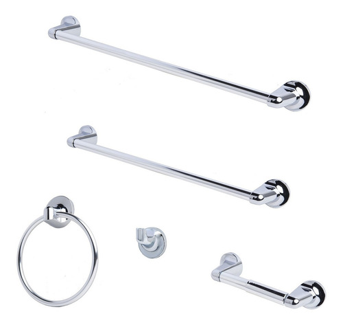 Set De 5 Accesorios Para Baño Cromo Laguna Brass -7rlwx3t3