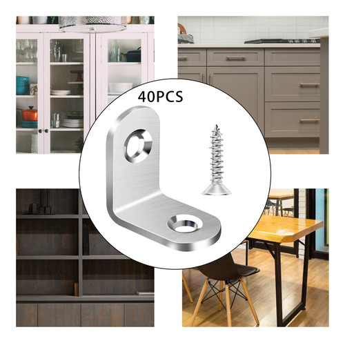* 40x Soporte En L Soporte De Esquina En 20 Mm X 20 Mm X 16
