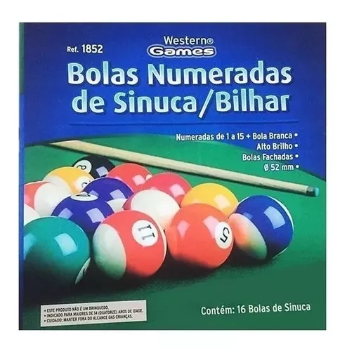 Jogo Bola De Bilhar Sinuca Snooker 52mm Com 16 Bolas - Atena Mix