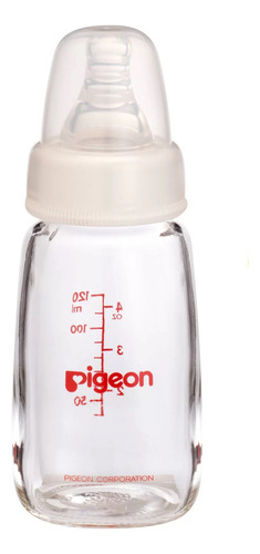Mamadera Pigeon Vidrio 120ml Color Transparente De 120ml Con Tetina Número 1 De Flujo Lento