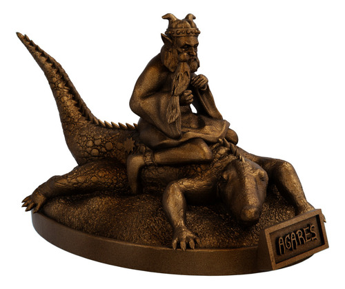 Estátua Imagem Agares - Ars Goetia Cor Cor Cobre Antigo