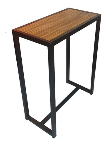 Imagen 1 de 3 de Mesa Hierro Y Madera 60x30x78 Industrial Hierro Madera Epoxi