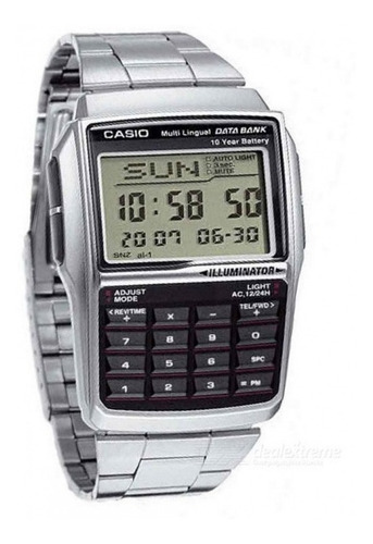 Relógio Casio Masculino Data Bank Calculadora Dbc-611-1df