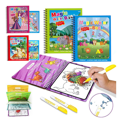 2pcs Pizarrón Mágico Libro Dibujo Agua Doodle Niños Regalos