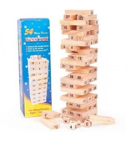 Torre Tipo Jenga Madera Bloques Juego 54 Fichas 2307-100