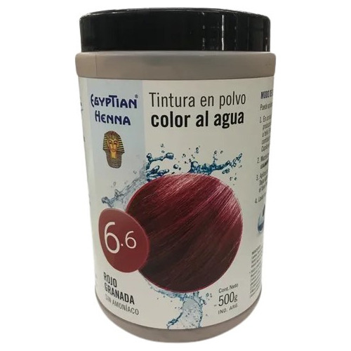 Tintura En Polvo Egyptian Henna Color Al Agua Pote 500g