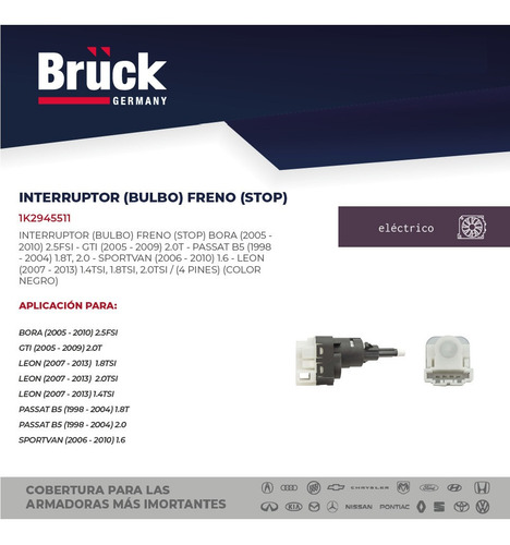 Bulbo Sensor Freno Passat 2003 2.8 30v 1k2945511