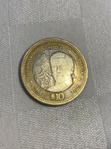 Moneda De $10 Pesos De La Batalla De Puebla 