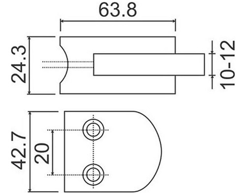 4 Conector Grapa Barandal De Vidrio 8-10mm Original K-870-s