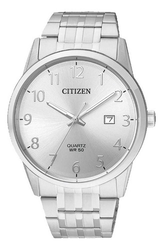 Reloj Citizen Clásico Acero Original Hombre Time Square Color de la correa Plateado Color del bisel Plateado Color del fondo Plateado