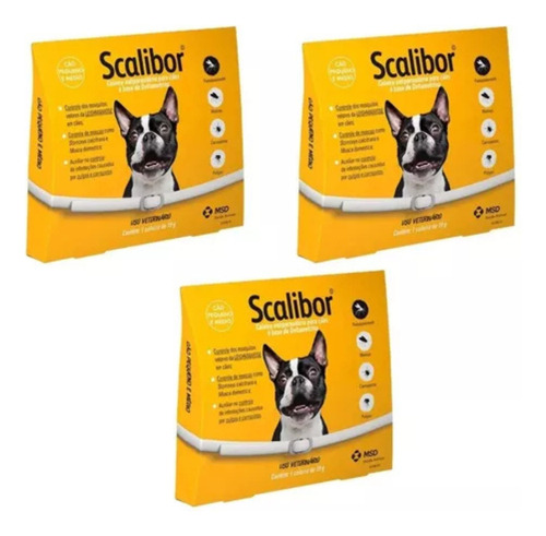 Coleiras Scalibor Contra Carrapatos Leishmaniose 48 Kit 3