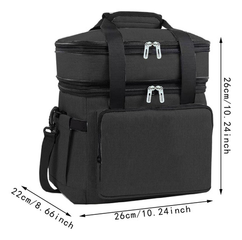 Bolsa De Refrigerador Isolado 18l Saco Térmico De Preto