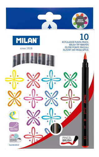 Marcador Trazo Pincel Juego X 10 Unidades