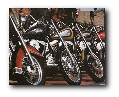 Harley Davidson Wall Decor Picture Motocicletas En Fila Art 