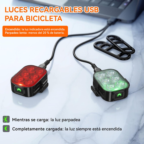 Combinación De Faro Y Luz Trasera De Bicicleta,4+6 Modos De