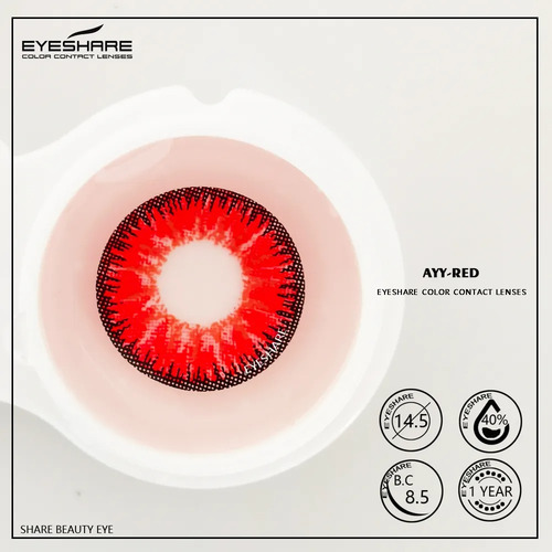 Lentes De Contacto Natural Disfraz Halloween Cosplay Anime Color Ayy-red