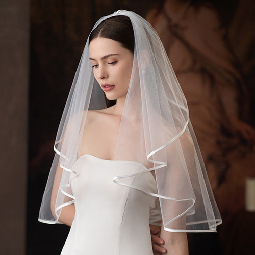 (w) Velo De Novia Con Peineta, Velo De Novia De Doble Capa