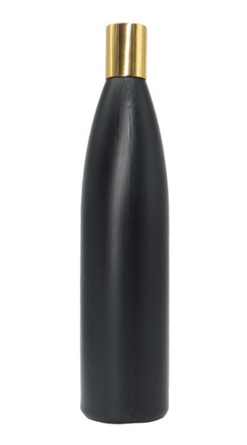 Botella Pincel Negra 500ml Con Tapa Disktop Oro (20 Pza)