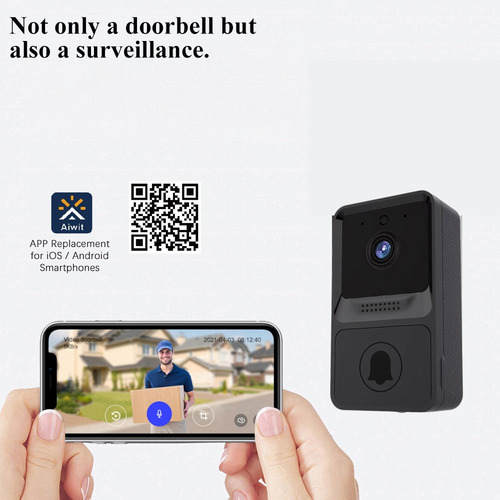 Campainha De Vídeo Com Câmera Campainha Sem Wifi Intelig