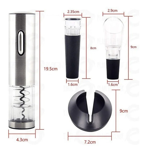 Imagen 3 de 8 de Set Vino Sacacorchos Electrico Cocina Vinos Wo36a