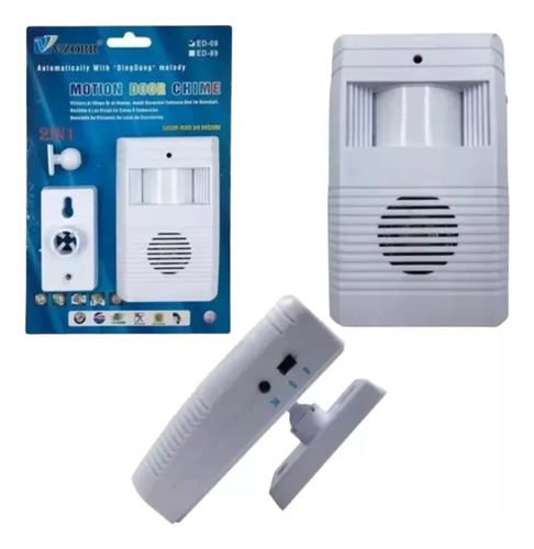 Timbre Alarma Sensor De Movimiento Chicharra Ingreso Negocio Blanco